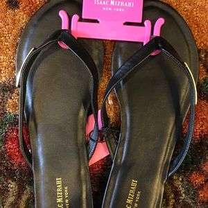 Isaac Mizrahi Signature Plate Flip Flops Size 9